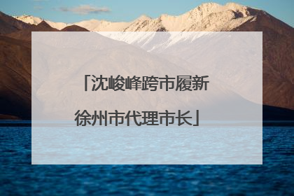 沈峻峰跨市履新徐州市代理市长