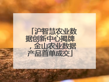 沪智慧农业数据创新中心揭牌，金山农业数据产品首单成交