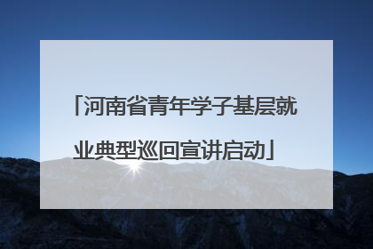 河南省青年学子基层就业典型巡回宣讲启动