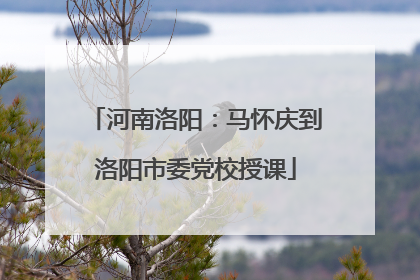 河南洛阳：马怀庆到洛阳市委党校授课