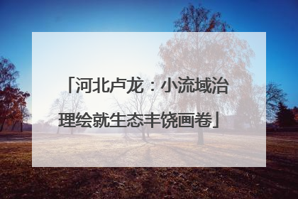 河北卢龙：小流域治理绘就生态丰饶画卷