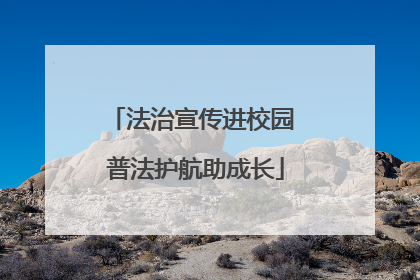 法治宣传进校园 普法护航助成长