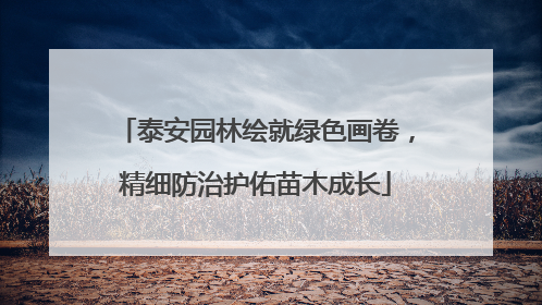 泰安园林绘就绿色画卷，精细防治护佑苗木成长