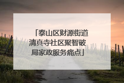 泰山区财源街道清真寺社区聚智破局家政服务痛点