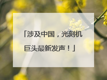 涉及中国，光刻机巨头最新发声！