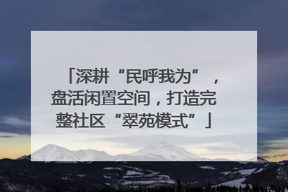 深耕“民呼我为”，盘活闲置空间，打造完整社区“翠苑模式”