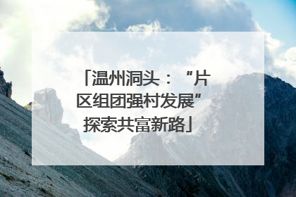 温州洞头：“片区组团强村发展”探索共富新路