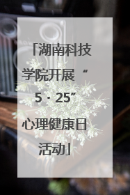 湖南科技学院开展“5・25”心理健康日活动