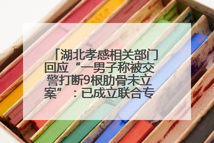 湖北孝感相关部门回应“一男子称被交警打断9根肋骨未立案”：已成立联合专班开展工作