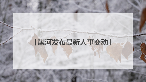 漯河发布最新人事变动