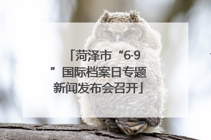 菏泽市“6·9”国际档案日专题新闻发布会召开