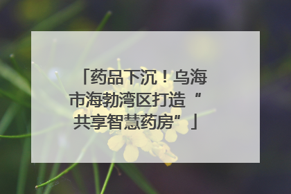 药品下沉！乌海市海勃湾区打造“共享智慧药房”
