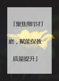 聚焦细节打磨，赋能保教质量提升