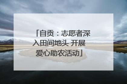自贡：志愿者深入田间地头 开展爱心助农活动