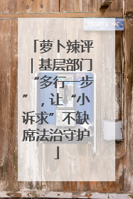 萝卜辣评｜基层部门“多行一步”，让“小诉求”不缺席法治守护
