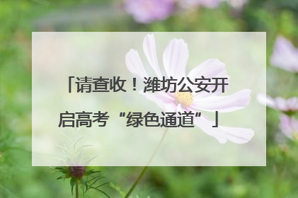 请查收！潍坊公安开启高考“绿色通道”