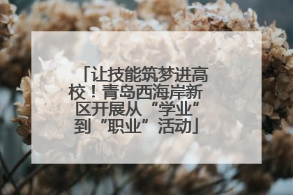 让技能筑梦进高校！青岛西海岸新区开展从“学业”到“职业”活动