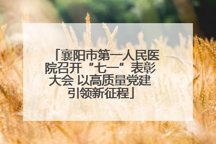 襄阳市第一人民医院召开“七一”表彰大会 以高质量党建引领新征程