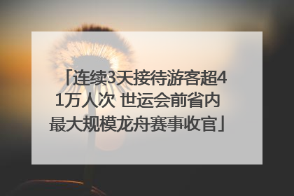 连续3天接待游客超41万人次 世运会前省内最大规模龙舟赛事收官