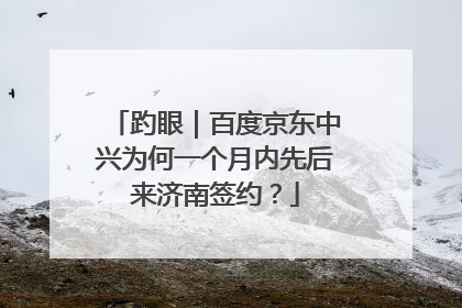 趵眼｜百度京东中兴为何一个月内先后来济南签约？
