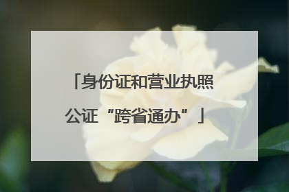 身份证和营业执照公证“跨省通办”