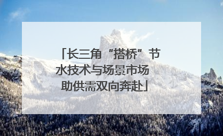 长三角“搭桥”节水技术与场景市场 助供需双向奔赴