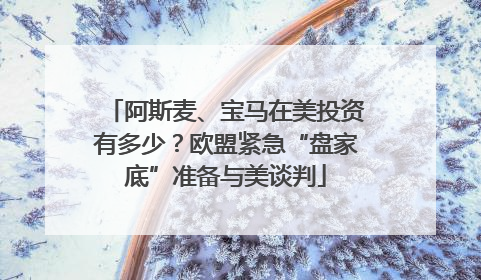阿斯麦、宝马在美投资有多少？欧盟紧急“盘家底”准备与美谈判