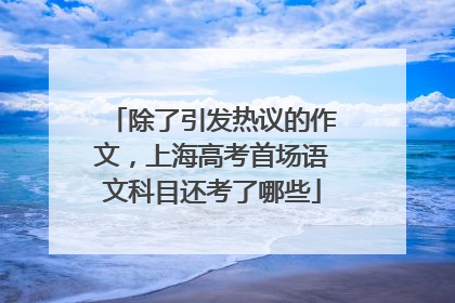 除了引发热议的作文，上海高考首场语文科目还考了哪些