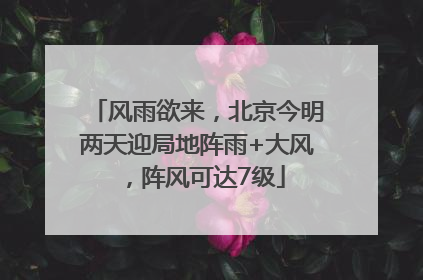 风雨欲来，北京今明两天迎局地阵雨+大风，阵风可达7级