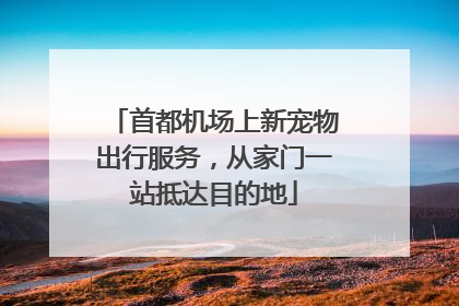 首都机场上新宠物出行服务，从家门一站抵达目的地