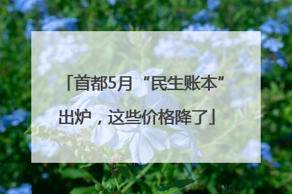 首都5月“民生账本”出炉，这些价格降了