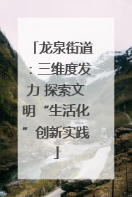 龙泉街道：三维度发力 探索文明“生活化”创新实践