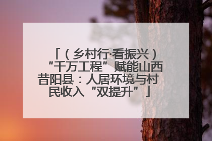 （乡村行·看振兴）“千万工程”赋能山西昔阳县：人居环境与村民收入“双提升”