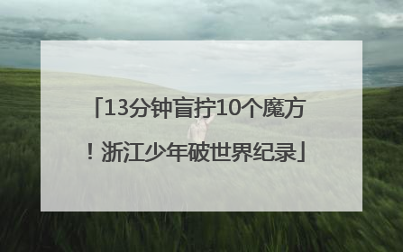 13分钟盲拧10个魔方！浙江少年破世界纪录