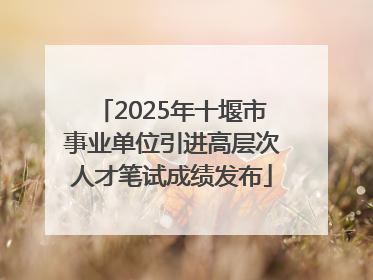 2025年十堰市事业单位引进高层次人才笔试成绩发布