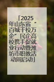 2025年山东省“百城千校万企”民企高校携手促就业行动暨潍坊市职教活动周启动