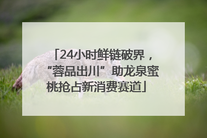 24小时鲜链破界，“蓉品出川”助龙泉蜜桃抢占新消费赛道