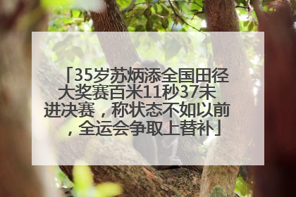 35岁苏炳添全国田径大奖赛百米11秒37未进决赛，称状态不如以前，全运会争取上替补