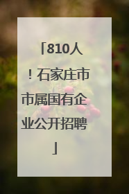810人！石家庄市市属国有企业公开招聘